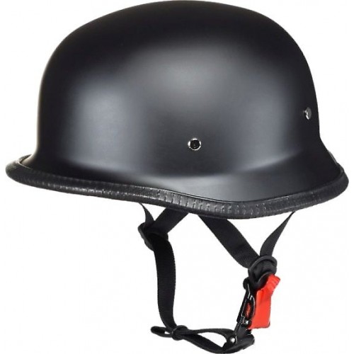 Kask otwarty na choppera german niemiecki orzeszek hełm retro CZARNY MAT