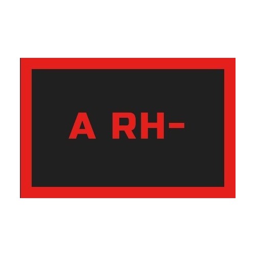 Odznaka na rzep, naszywka z grupa krwi A RH-