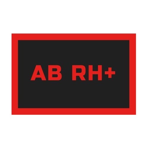 Odznaka na rzep, naszywka z grupa krwi AB RH+