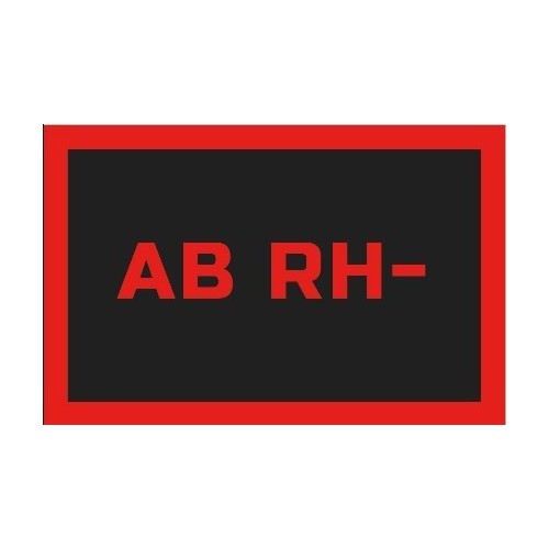 Odznaka na rzep, naszywka z grupa krwi AB RH-