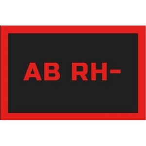 Odznaka na rzep, naszywka z grupa krwi AB RH-
