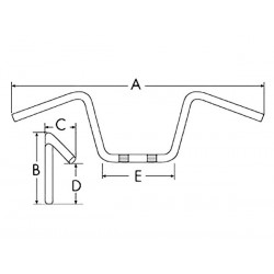 Aluminiowa kierownica z poprzeczką cross enduro 22mm  CZARNA