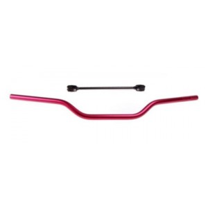Aluminiowa kierownica z poprzeczką cross enduro 22mm  CZERWONA