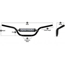 RENTHAL KIEROWNICA 7/8 CALA (22MM) MX HANDLEBAR SILVER CR MID PADDED Z GĄBKĄ SREBRNA