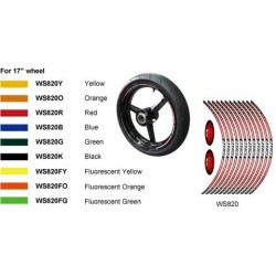 NAKLEJKI PASKI TAŚMY ODBLASKOWE MOTOCYKLOWE NA KOŁA FELGI GREEN FLUO RACING