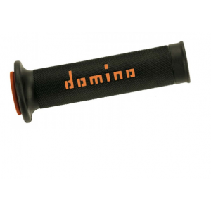 DOMINO RACING GRIP miękkie gripy, manetki, rączki na tor czarno/pomarańczowe