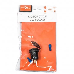 Motocyklowe gniazdo USB z wyświetlaczem, voltomierzem - MUS13   Motocyklowe gniazdo USB mocowane w owiewkę motocykla.