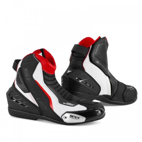 SHIMA SX-6 WHITE RED BLACK męskie krótkie sportowe buty motocyklowe SHIMA SX-6 WHITE RED BLACK męskie krótkie sportowe buty motocyklowe