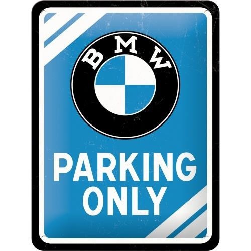 Plakat, tablica metalowa do garażu na prezent BMW PARKING ONLY 26177