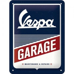 Plakat, tablica metalowa do garażu na prezent VESPA GARAGE 26242
