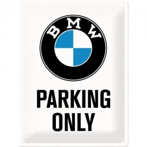 Plakat, tablica metalowa do garażu na prezent BMW PARKING ONLY 23200