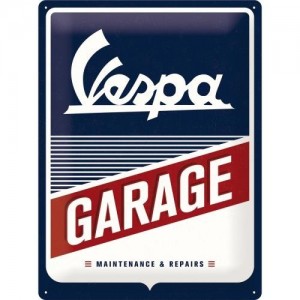 Plakat, tablica metalowa do garażu na prezent VESPA GARAGE 23257