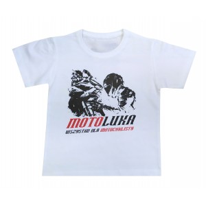 T-shirt dziecięcy, koszulka motocyklowa na prezent biały MOTOLUKA
