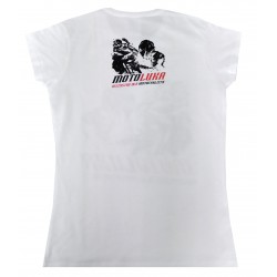 T-shirt damski, koszulka damska motocyklowa na prezent biała MOTOLUKA