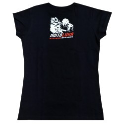 T-shirt damski, koszulka damska motocyklowa na prezent czarna MOTOLUKA