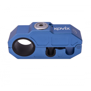 Blokada manetki gazu oraz hamulca KOVIX Grip lock z alarmem niebieska