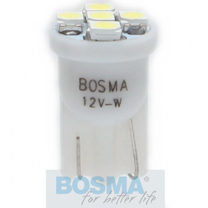 Żarówka BOSMA 12V LED SMD3528 T10 WHITE 6000K blister