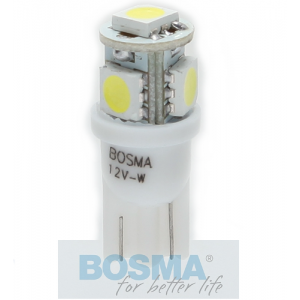 Żarówka BOSMA 12V LED SMD5050 T10 WHITE 6000K blister