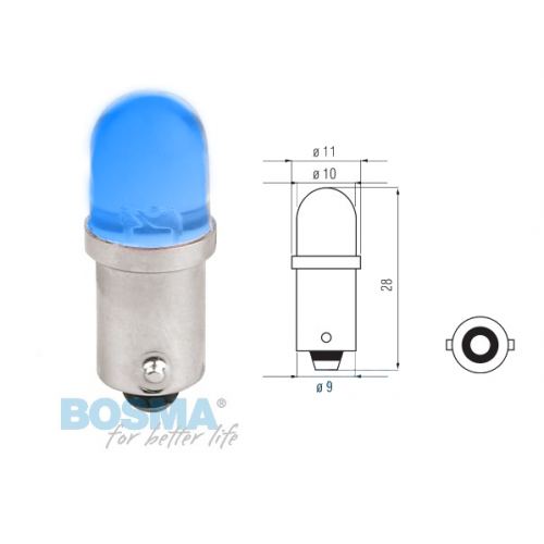 Żarówka BOSMA 12V LED STANDARD BA9s Blue blister