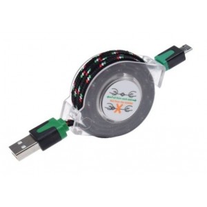 Zwijany kabel MICRO USB 1m
