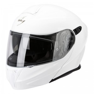 SCORPION EXO-920 SOLID GLOSS WHITE kask szczękowy z blendą