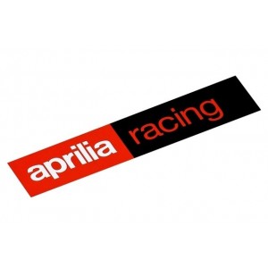 Oryginalna naklejka Aprilia Racing o wymiarach 87x20mm