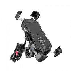 Uchwyt motocyklowy z ładowarką do telefonu - R13W Wireless - USB QC - 2in1