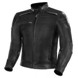 SHIMA BLAKE BLACK skórzana męska kurtka motocyklowa