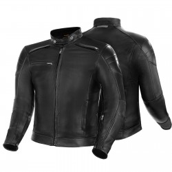 SHIMA BLAKE BLACK skórzana męska kurtka motocyklowa