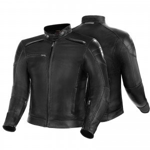 SHIMA BLAKE BLACK skórzana męska kurtka motocyklowa
