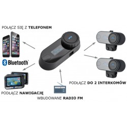 Interkom Bluetooth FreedConn T-Com SC V3 do kasku otwartego lub szczękowego