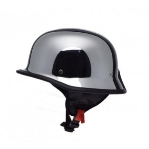 Kask otwarty na choppera german niemiecki orzeszek hełm retro CHROM CHROMOWANY