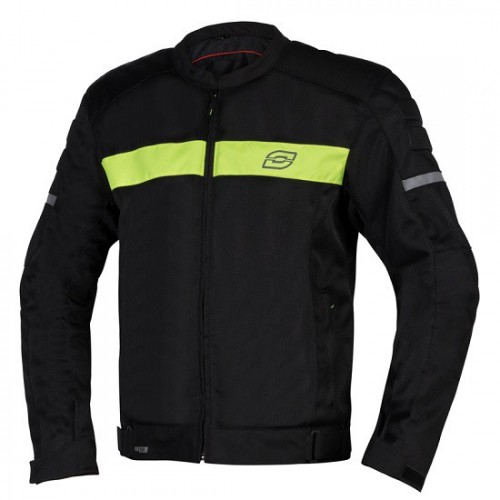 Kurtka tekstylna motocyklowa męska letnia OZONE DART czarna-fluo