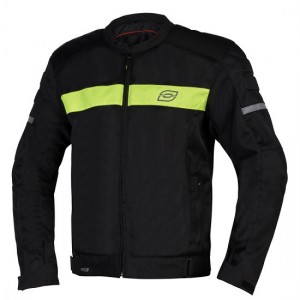 Kurtka tekstylna motocyklowa męska letnia OZONE DART czarna-fluo